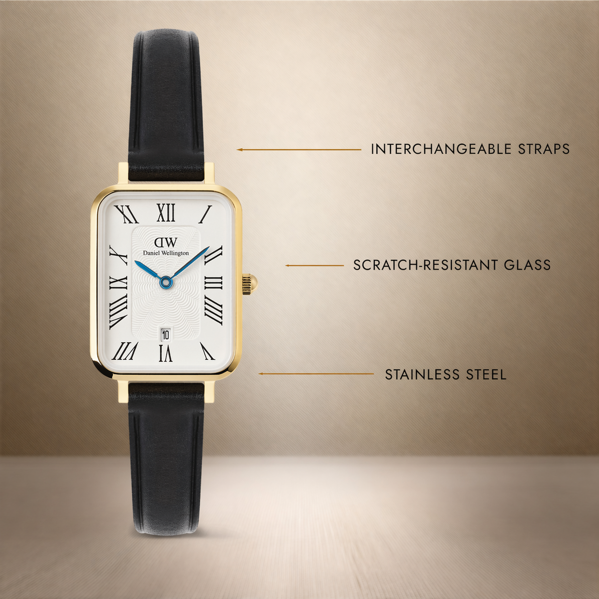 Quadro Roman Numerals Date Sheffield Gold