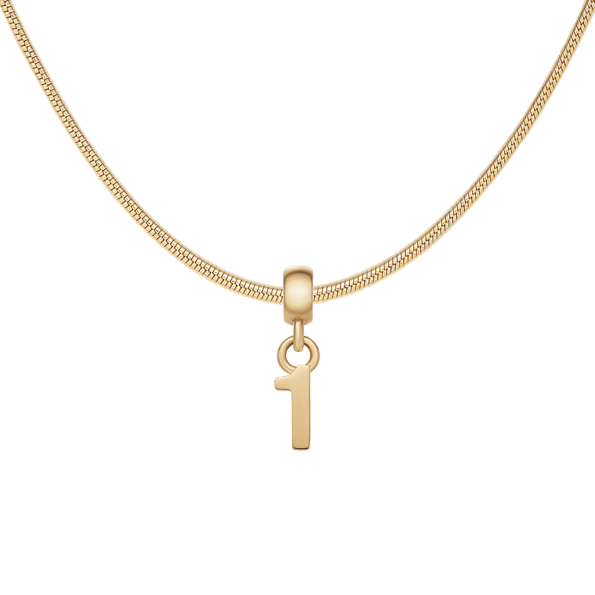 Number Gold Charm + Snake Necklace G