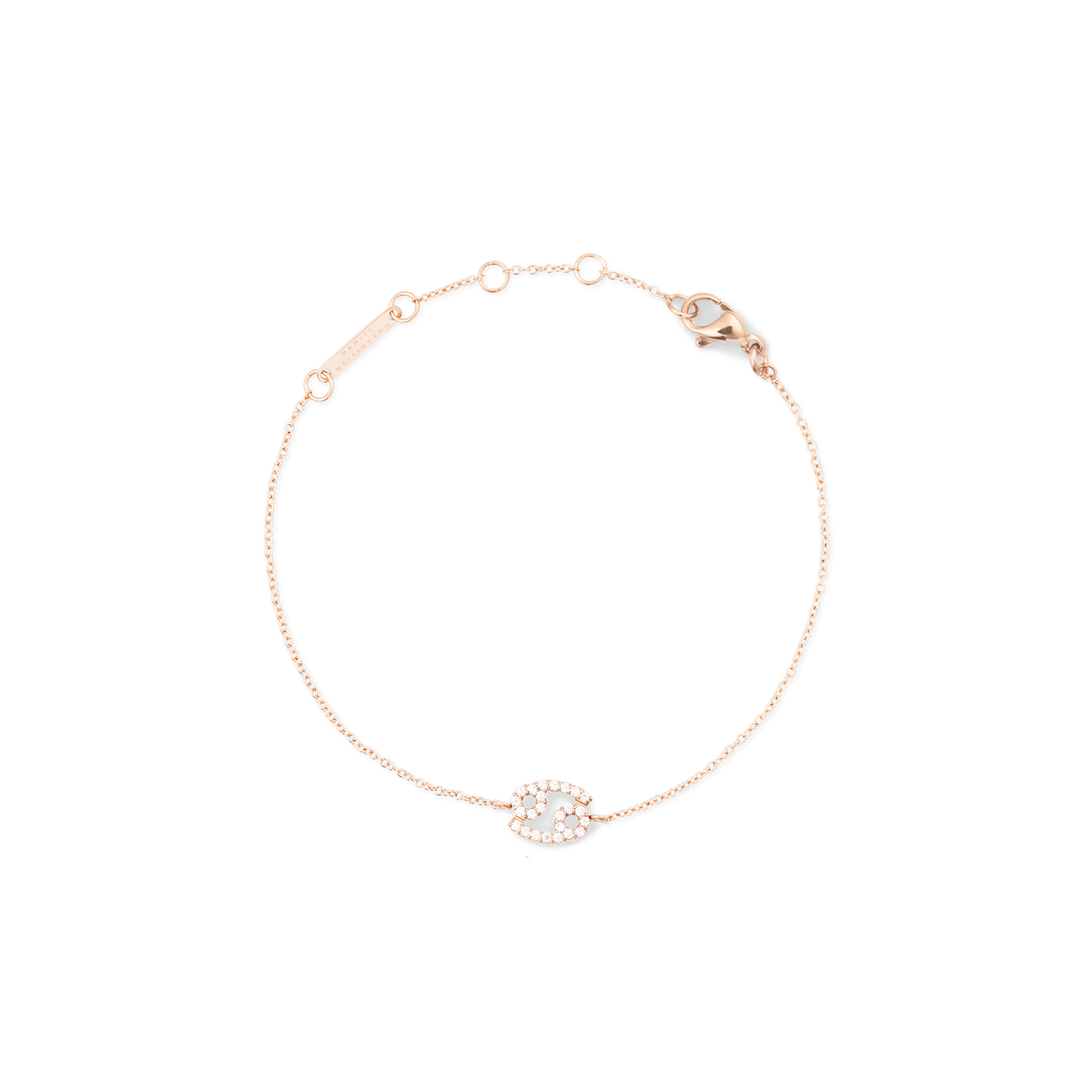 Crystal Zodiac Chain Bracelet Rose Gold