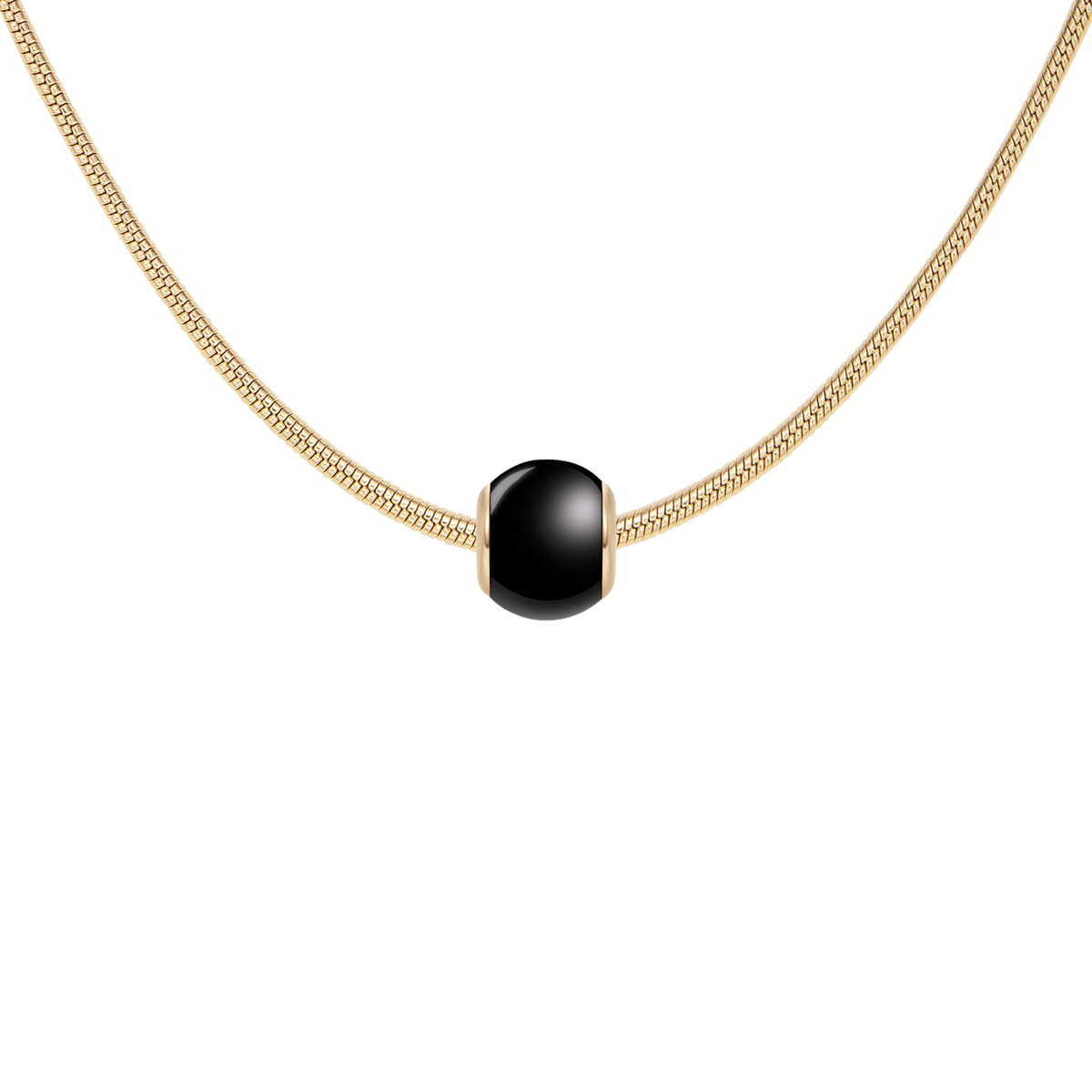 Black Orb Charm + Snake Necklace G