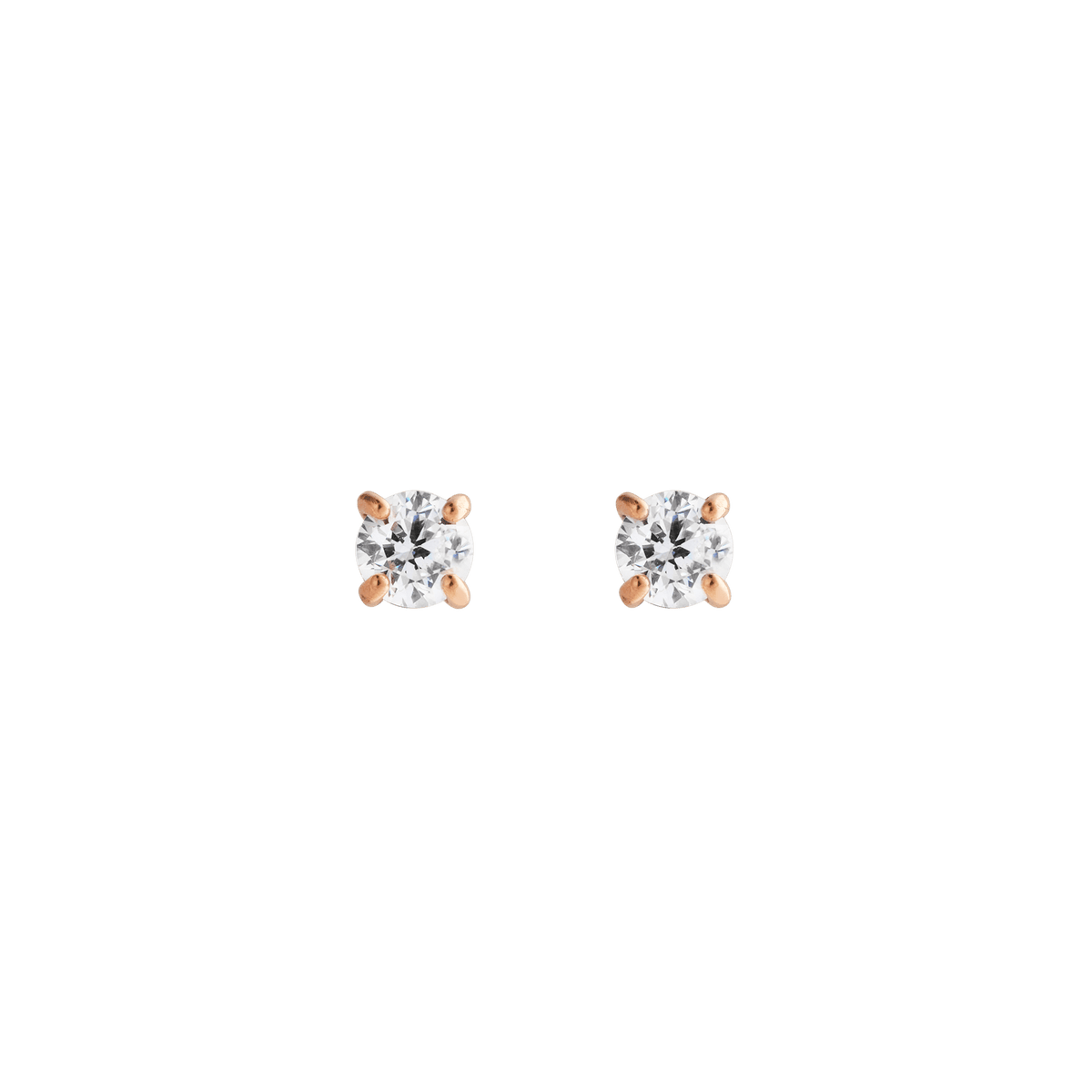 Mirelle Solitaire Stud Earring Rose Gold