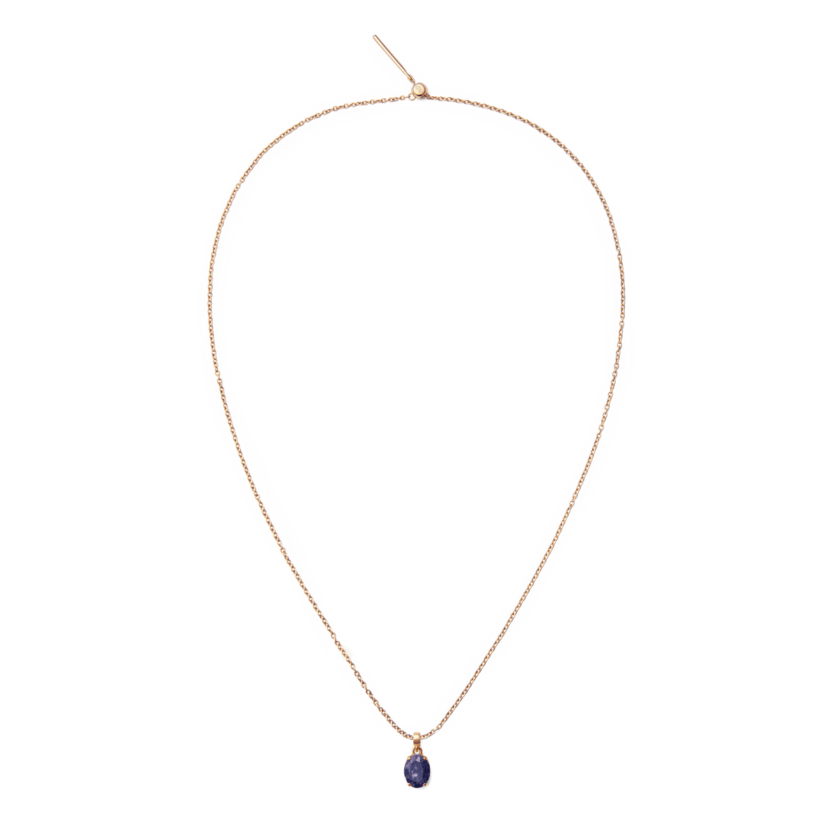 Blue Spot Oval Rose Gold Charm