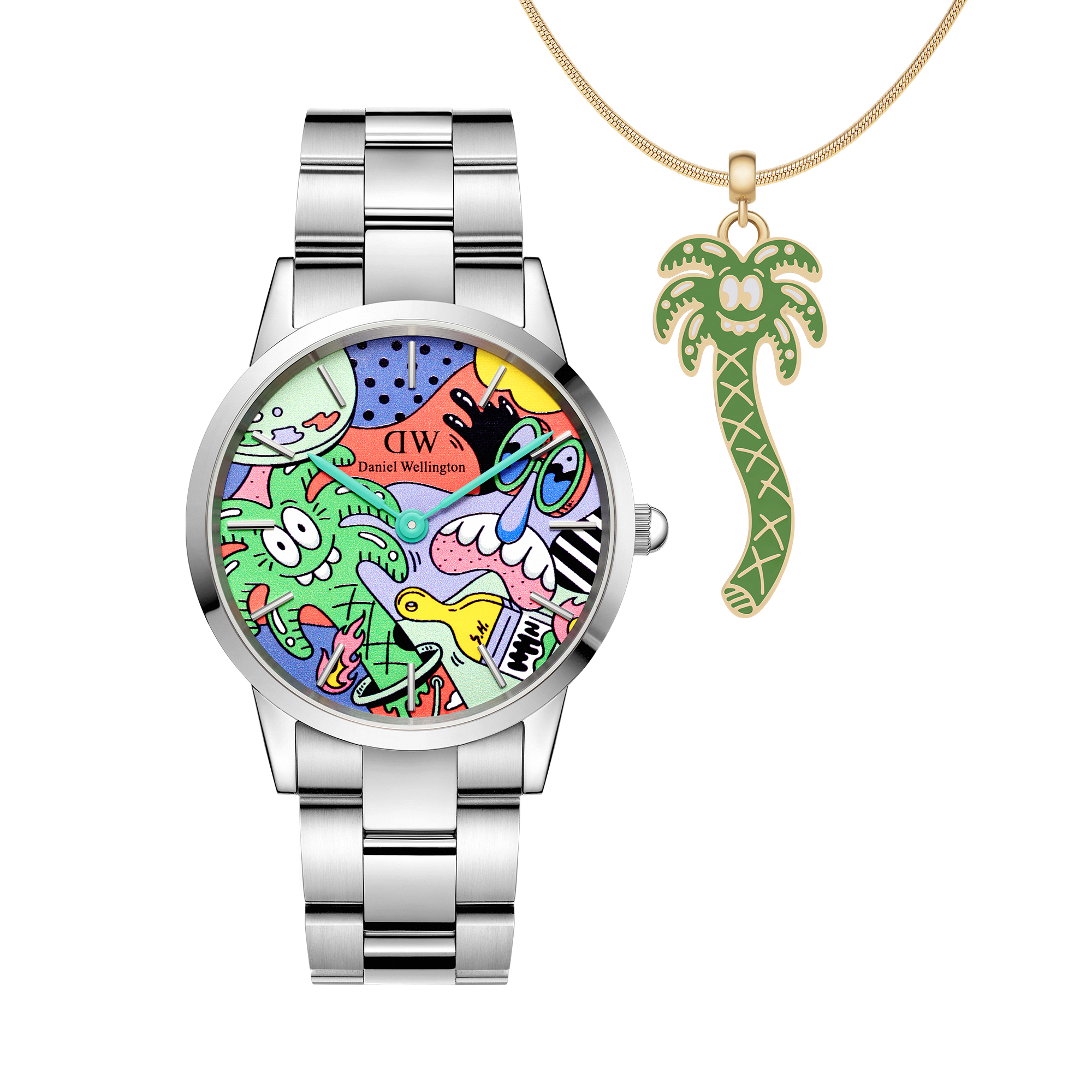 LUNA SEA壁掛け時計The End of the Dreamツアー限定品☆ Steven Harrington x DW SET: Iconic Link Multicolor & Palm Tree Charm