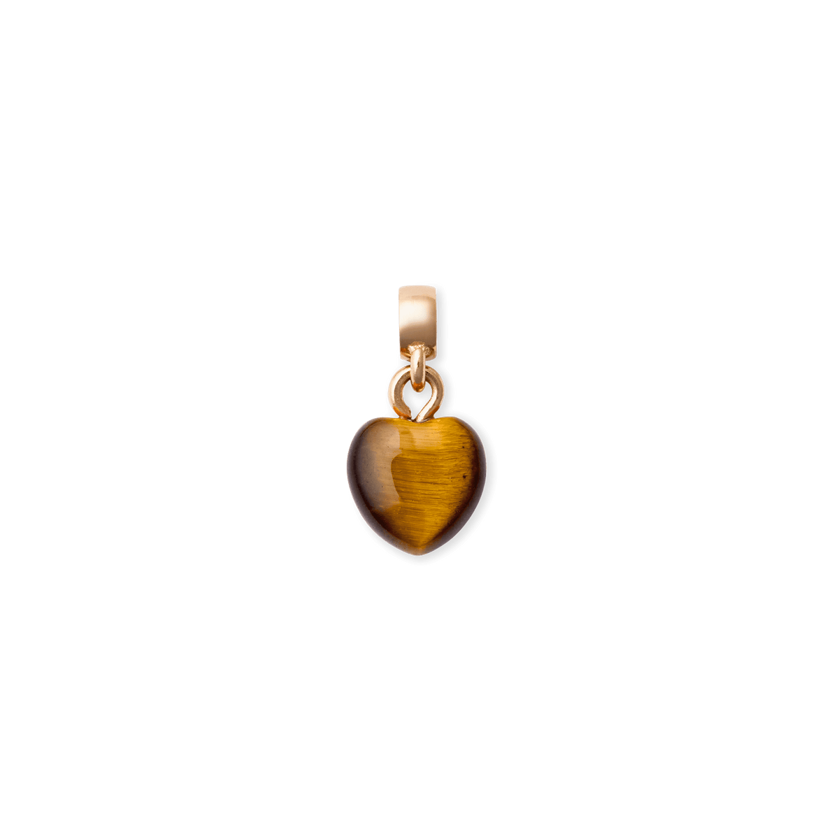 Tiger eye Heart Rose Gold Charm