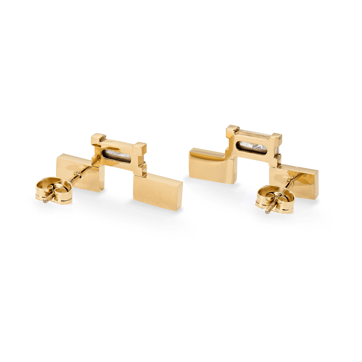 Bric Earrings Crystal Gold