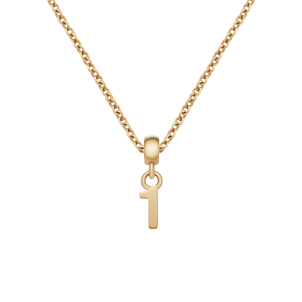 Number Gold Charm + Chain Necklace G