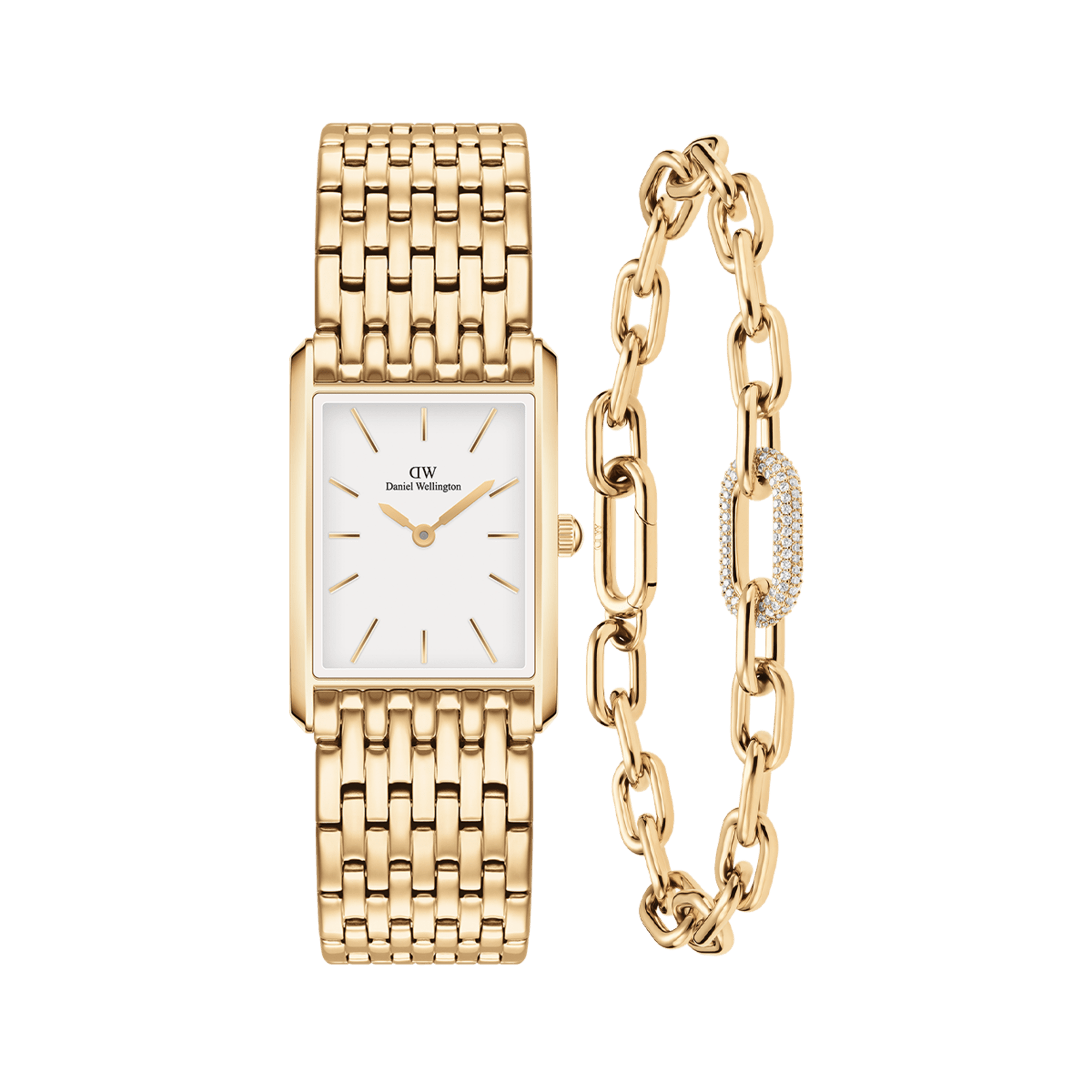 Bound 9 Link & Crystal Link Bracelet Gold Bound 9 Link & Crystal Link Bracelet Gold