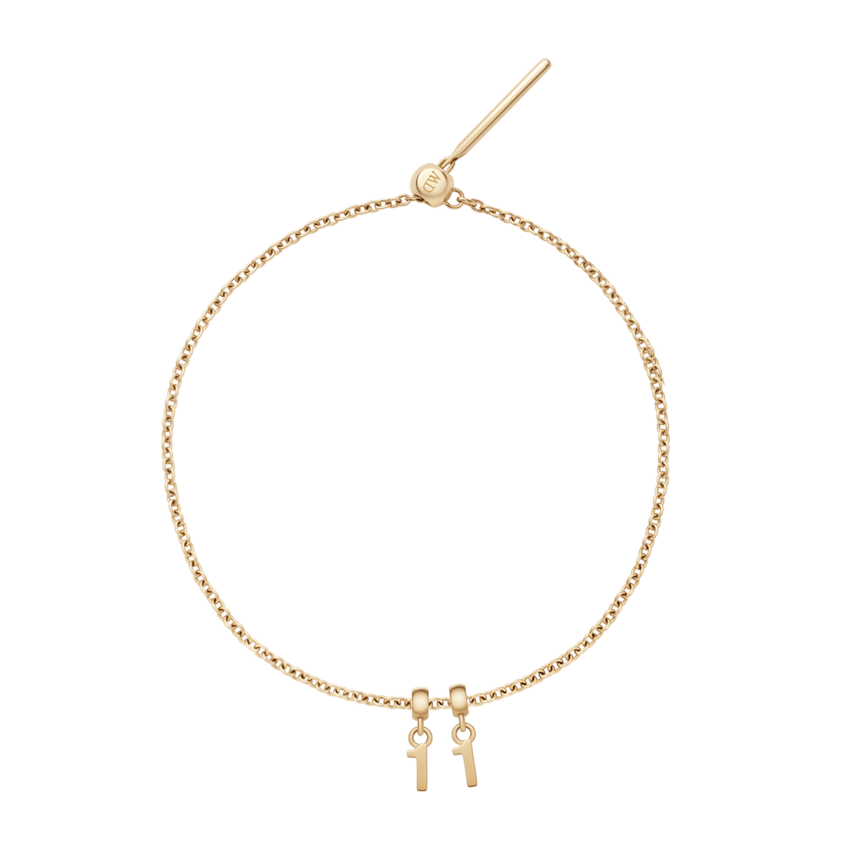Number Gold Charm + Chain Bracelet G
