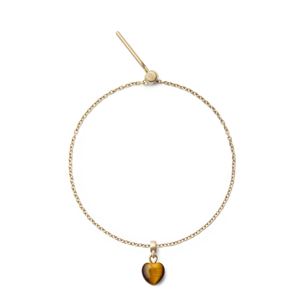 Tiger eye Heart Gold Charm