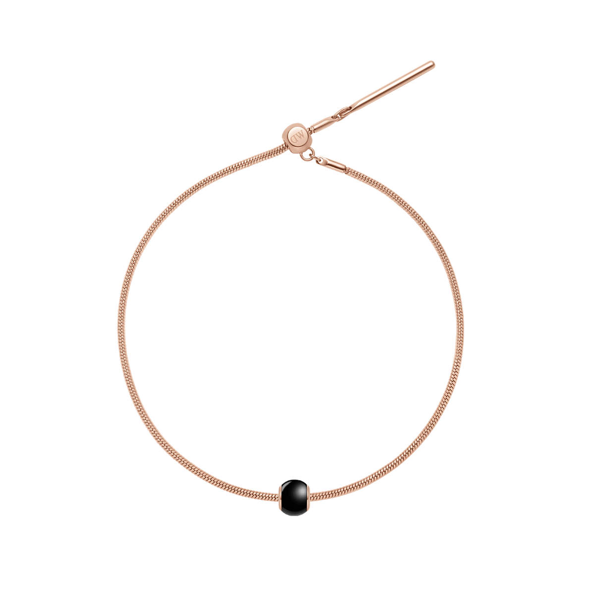 Black Orb Rose Gold Charm + Snake Bracelet RG