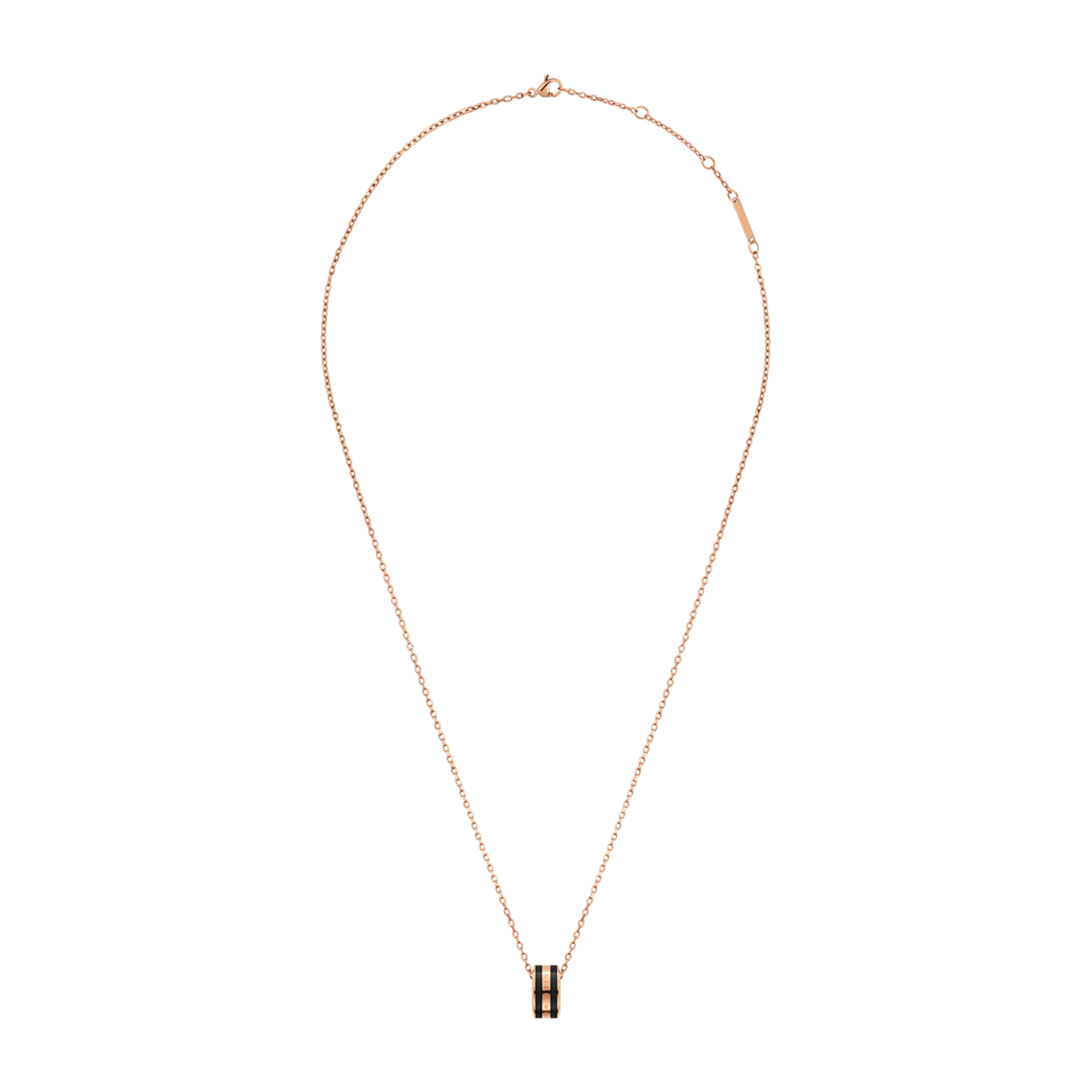 Emalie Necklace Rose Gold Black