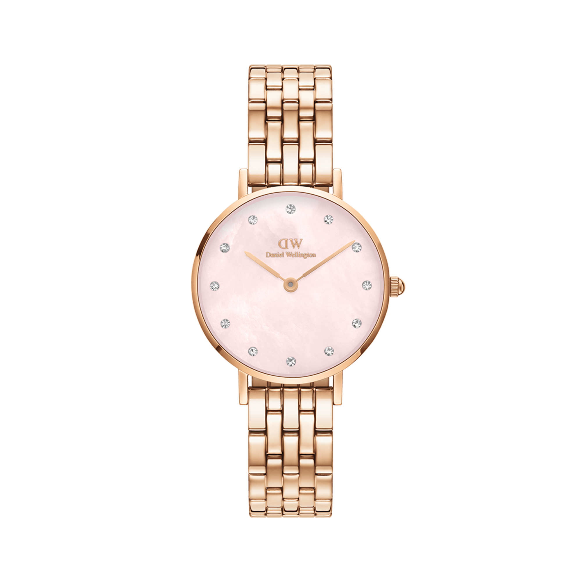 Petite Lumine Watch with pink mother of pearl dial DW