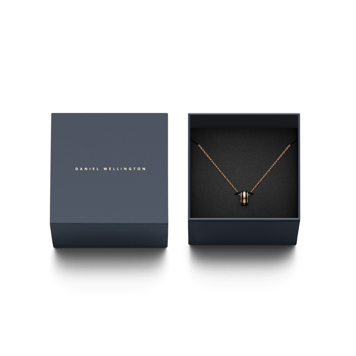 Emalie Necklace Rose Gold Black