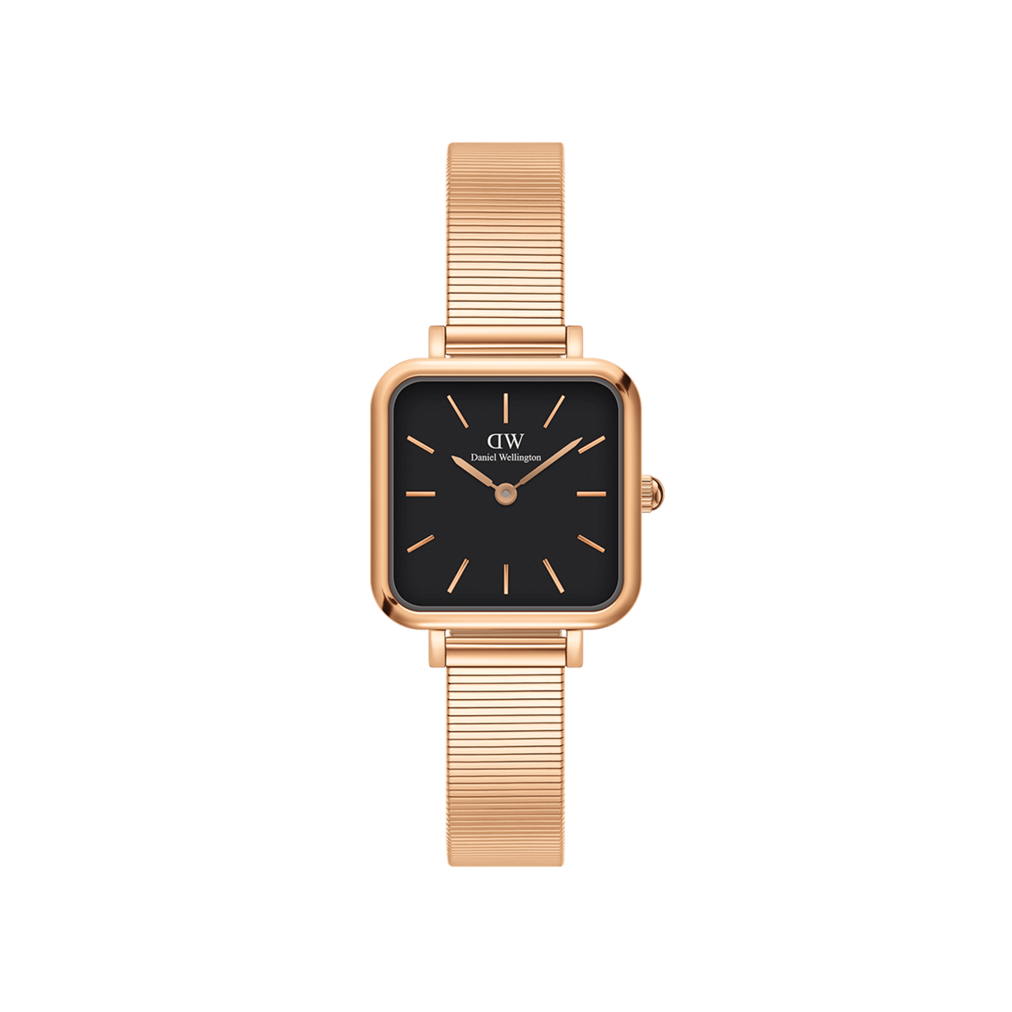 Quadro Studio Womens square watch Black Rose Gold DW
