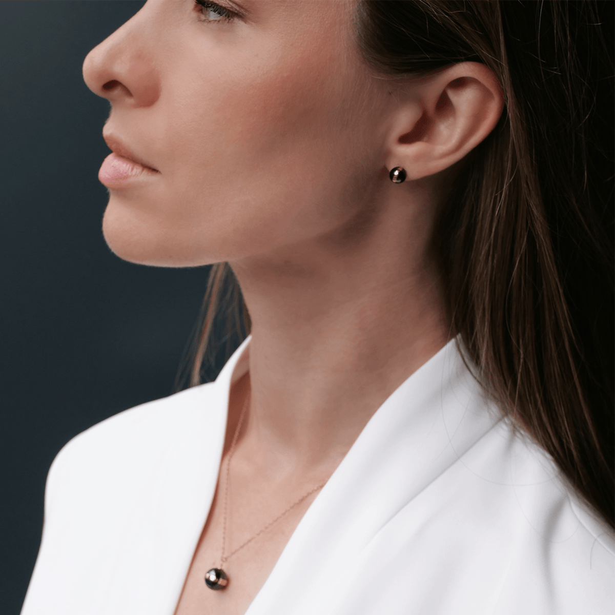 Aspiration Earrings Rose Gold Black