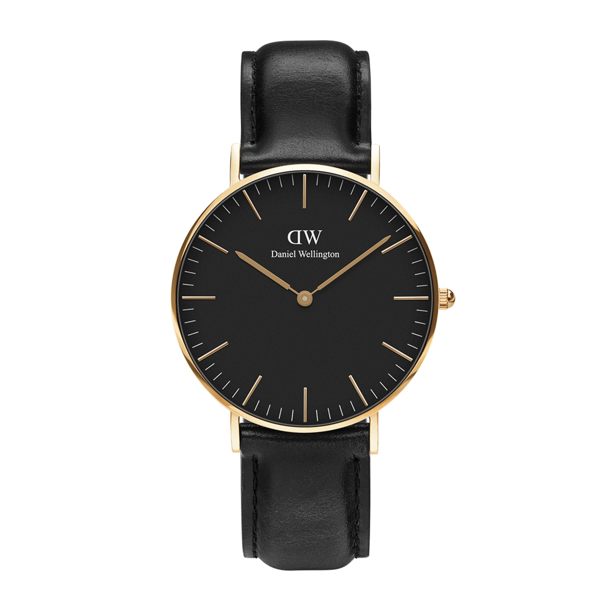 Classic Sheffield Gold Watch with Black Dial DW - Main Image