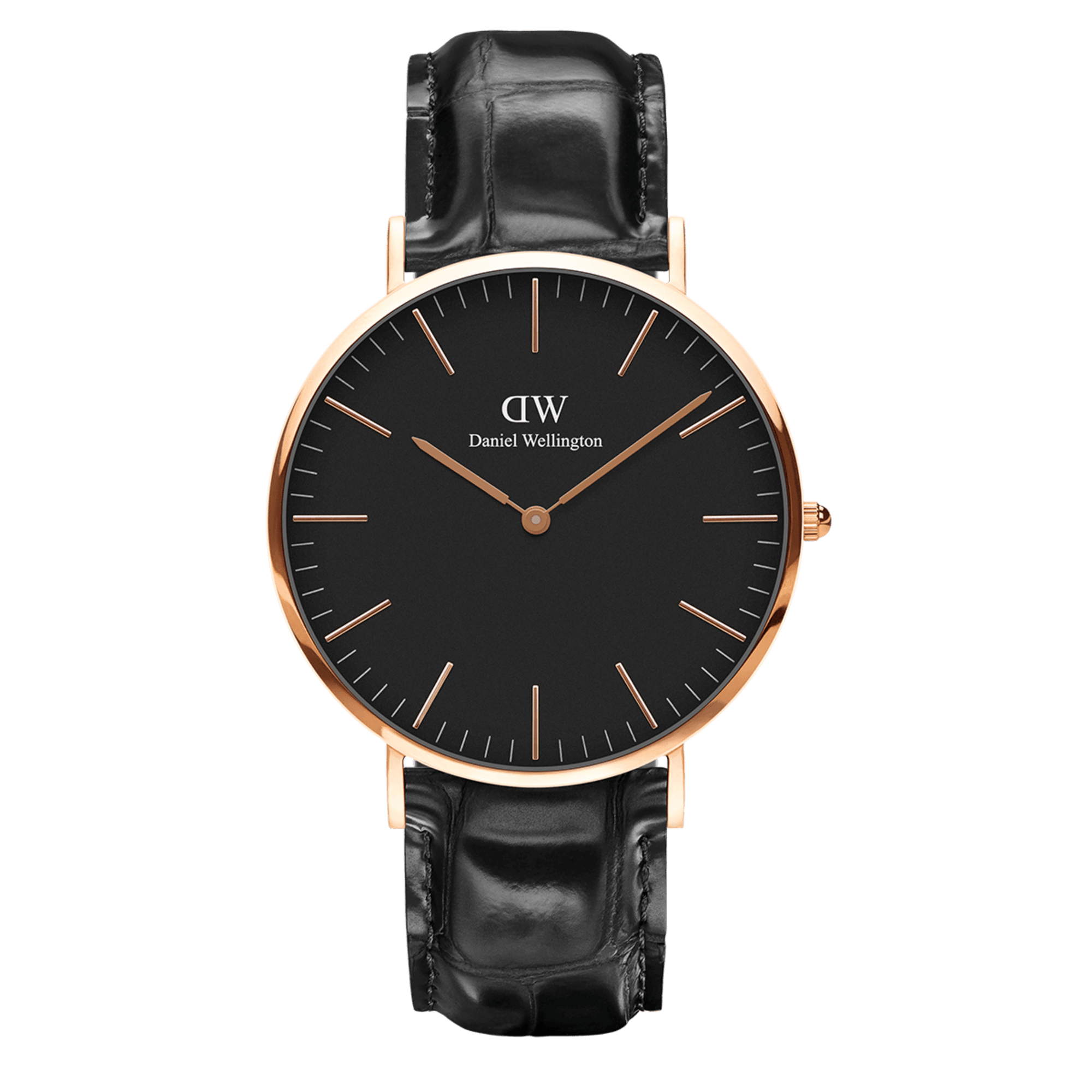 Daniel Wellington Orologio Oro Quadrante Nero Watch Men Orologio