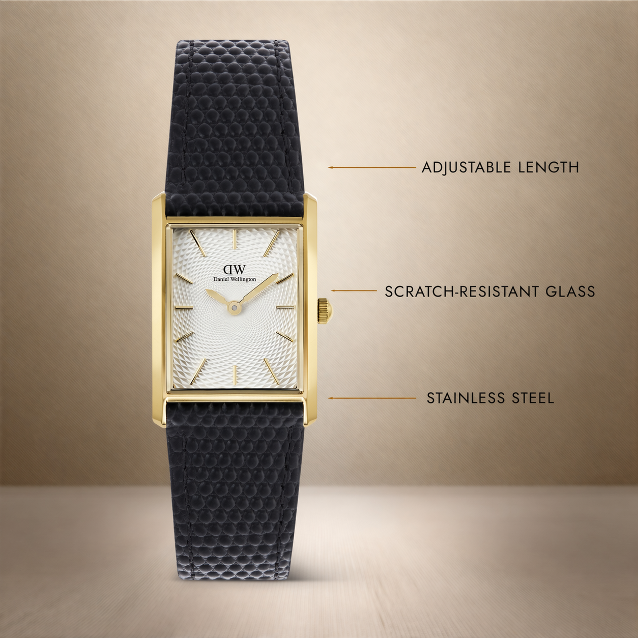 Bound Black Lizard Guilloché Gold