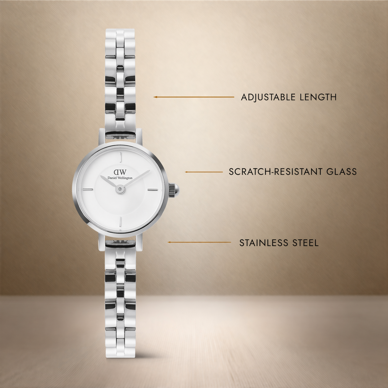 Petite Mini Arch 3-link White Silver