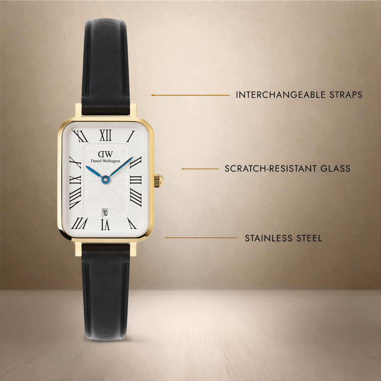 Quadro Roman Numerals Date Sheffield Gold