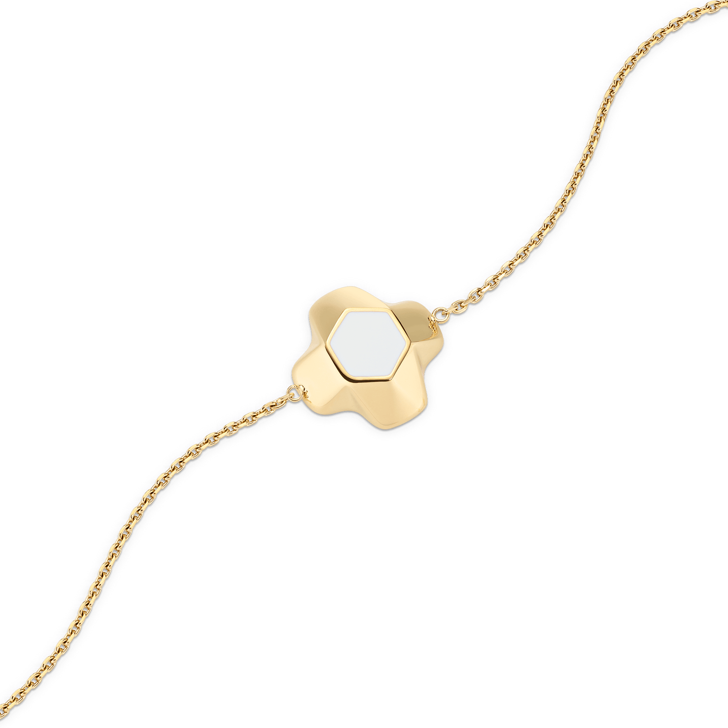 North Star Bracelet 1 Medium White Enamel Gold