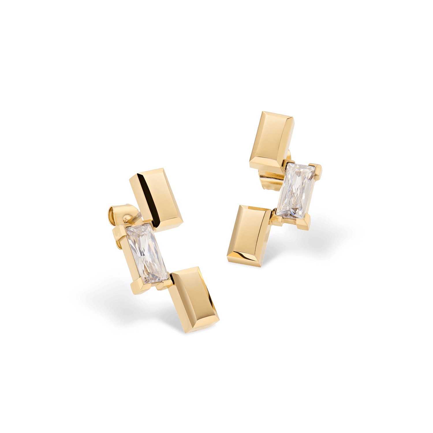 Bric Earrings Crystal Gold