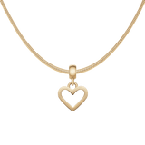 Heart Hanging Shape Gold Charm + Snake Necklace G