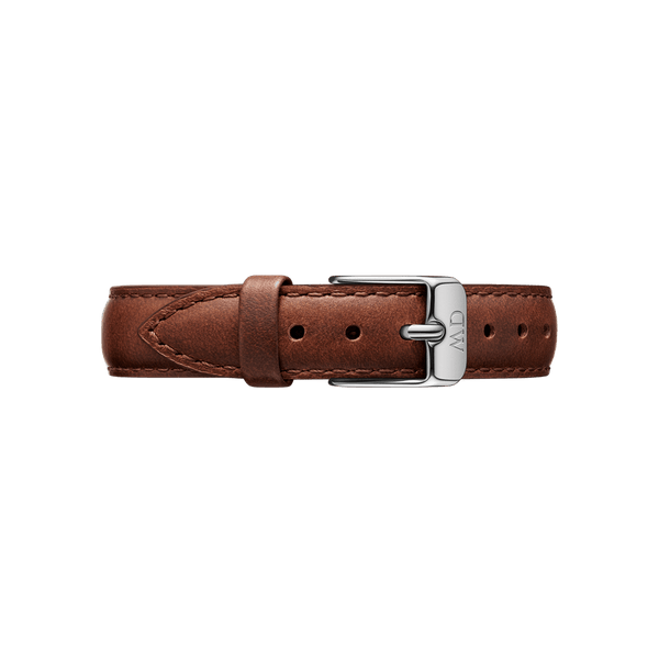 St Mawes - Watch strap in leather & silver 28mm | DW