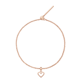 Heart Hanging Shape Rose Gold Charm + Chain Bracelet RG