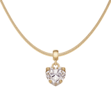 Heart Crystal White Charm + Snake Necklace G