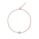 Pave Orb White Crystal Rose Gold Charm + Chain Bracelet RG