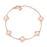 North Star Bracelet 5 Small White Enamel Rose Gold