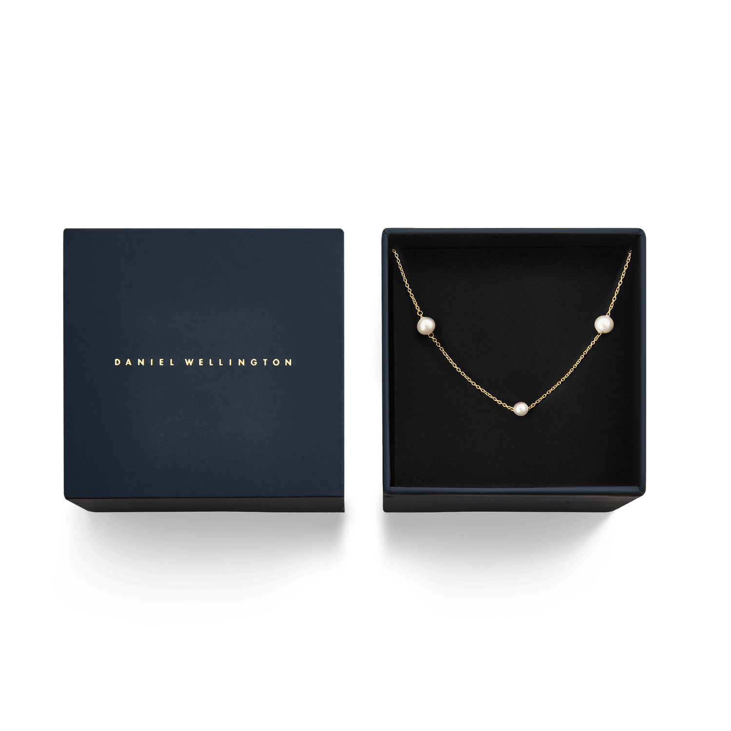 Pearl Step Necklace Gold