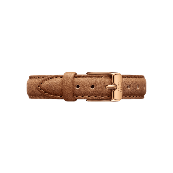 Durham - Watch strap in brown leather & roaé gold 40mm | DW