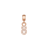 Crystal Number Charm Rose Gold