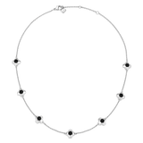 North Star Necklace 7 Small Black Enamel Silver