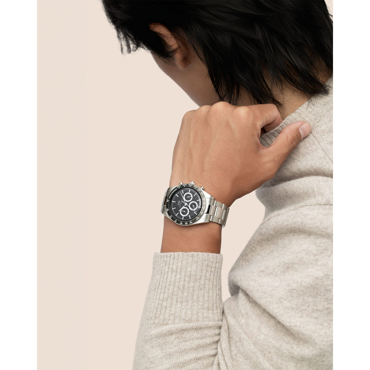 Iconic Tachymeter 3-Link Black Silver