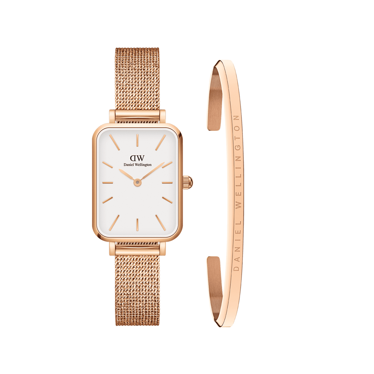 Quadro Pressed Melrose White + Classic Bracelet Quadro Pressed Melrose White + Classic Bracelet