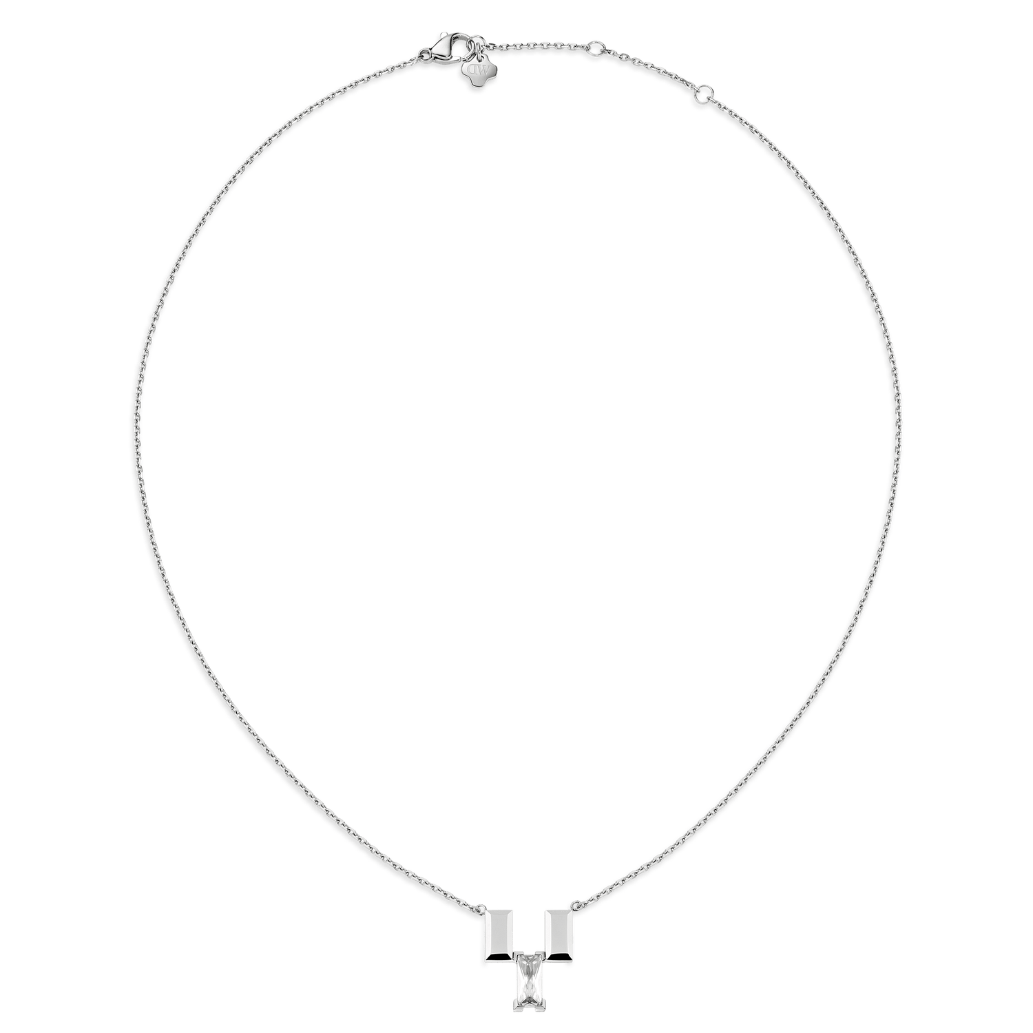 Bric Necklace Crystal Silver