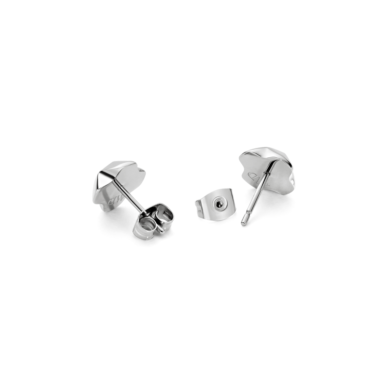 North Star Earrings Small Black Enamel Silver
