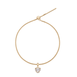 Heart Crystal White Gold Charm + Snake Bracelet G