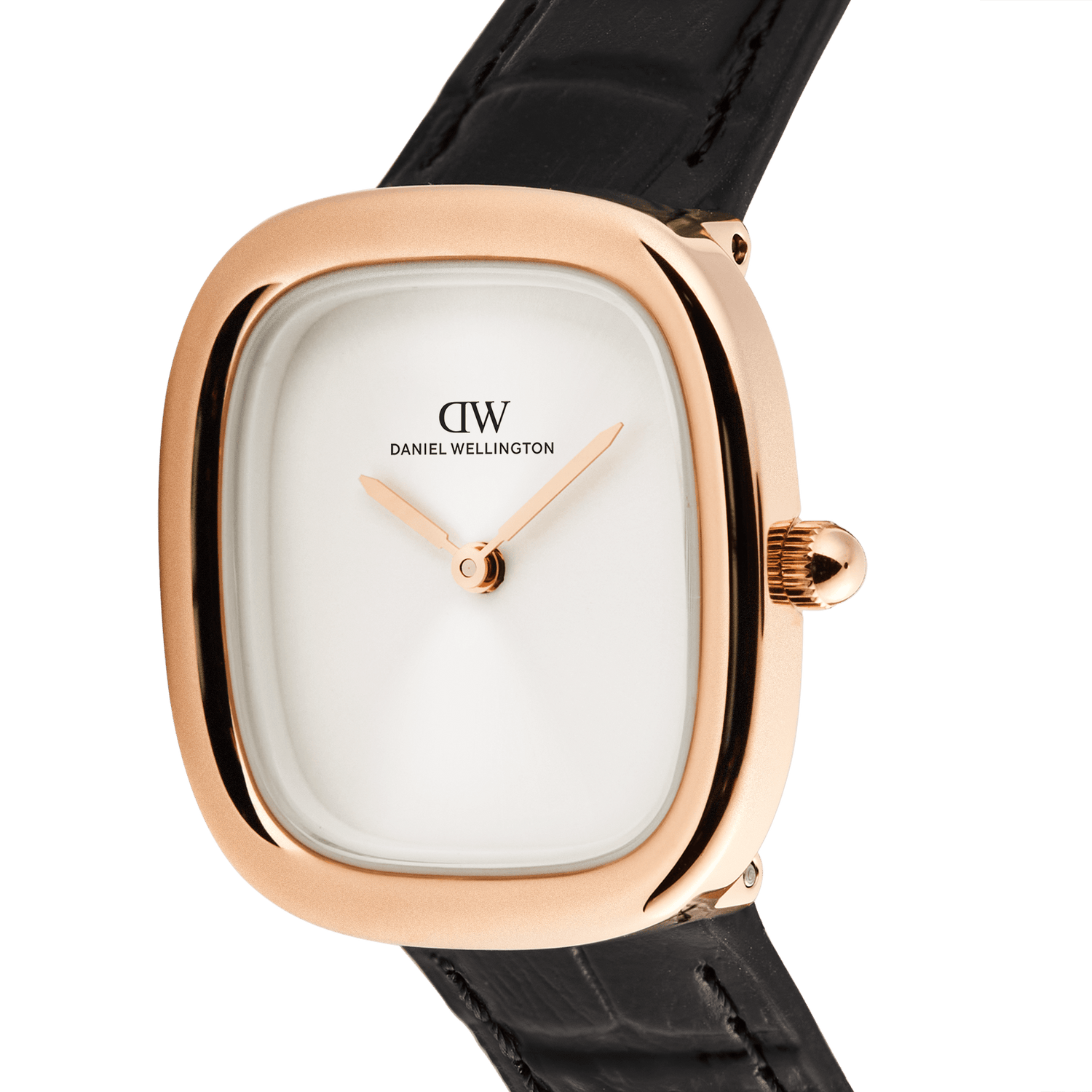Margot Black Croc Rose Gold