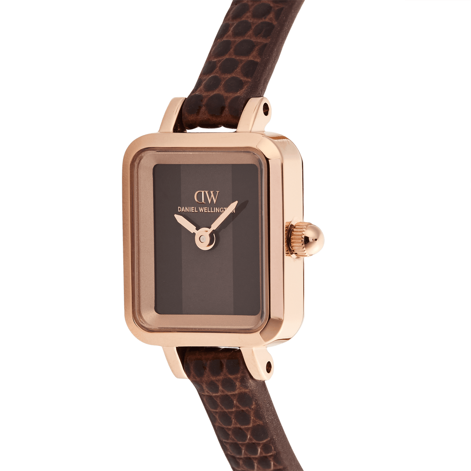 Quadro Mini Brown Lizard Padstow Rose Gold