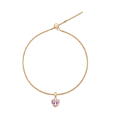 Heart Crystal Pink Gold Charm + Snake Bracelet G