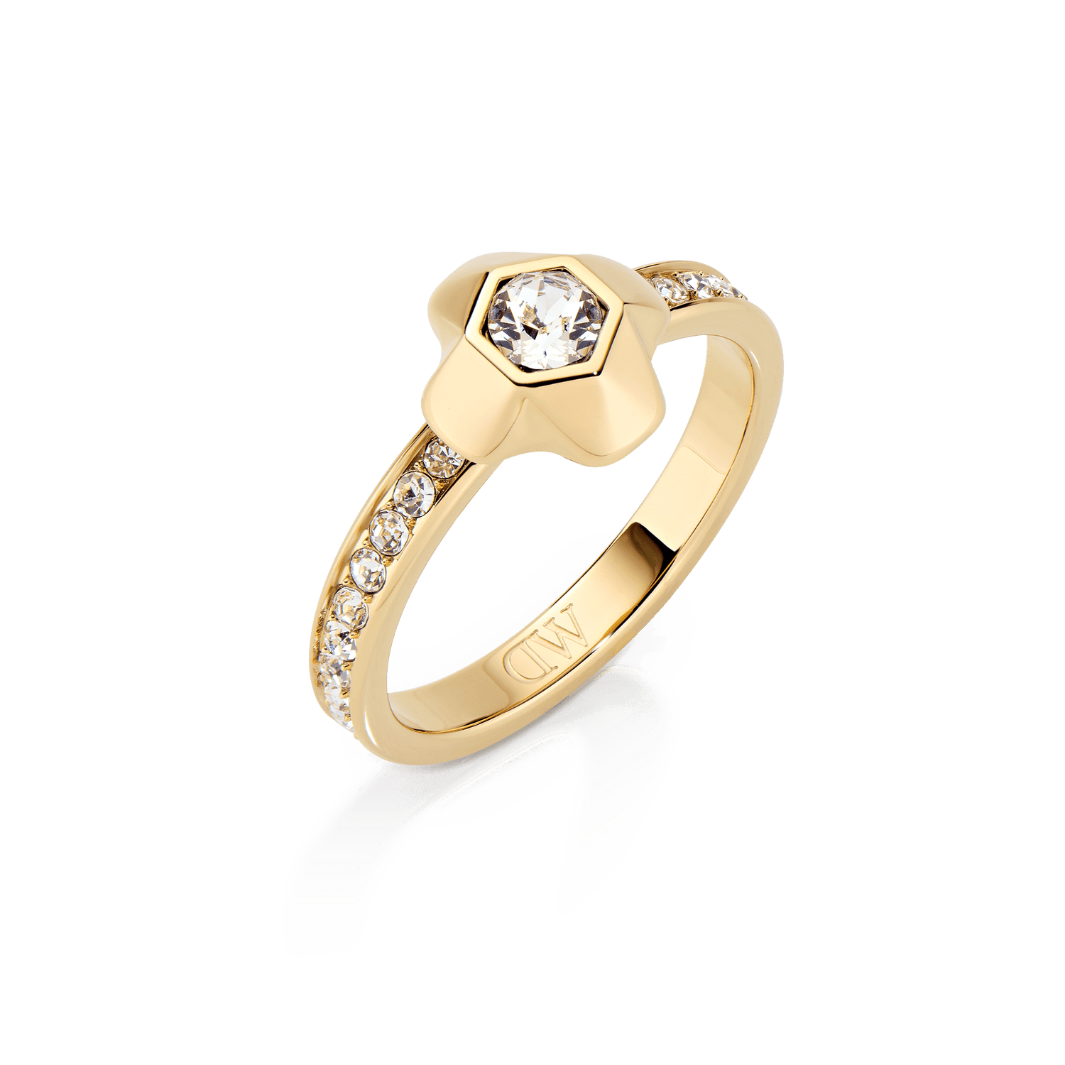 North Star Ring Small Lumine Sidestones Gold