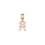 Crystal Zodiac Charm Rose Gold