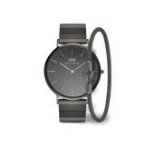 Classic Piano Link Graphite Unitone & Mesh Bracelet Set