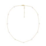 Pearl Step Necklace Gold