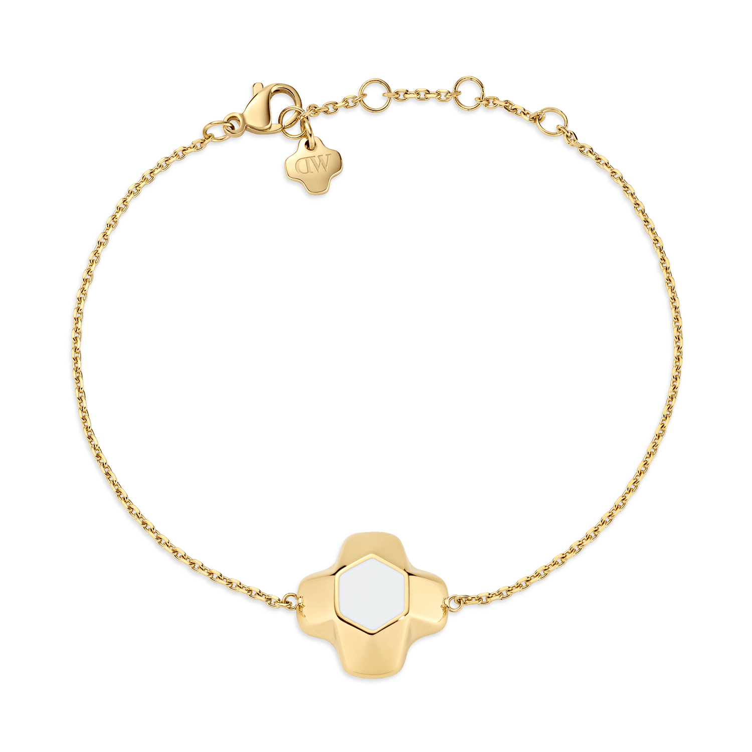 North Star Bracelet 1 Medium White Enamel Gold