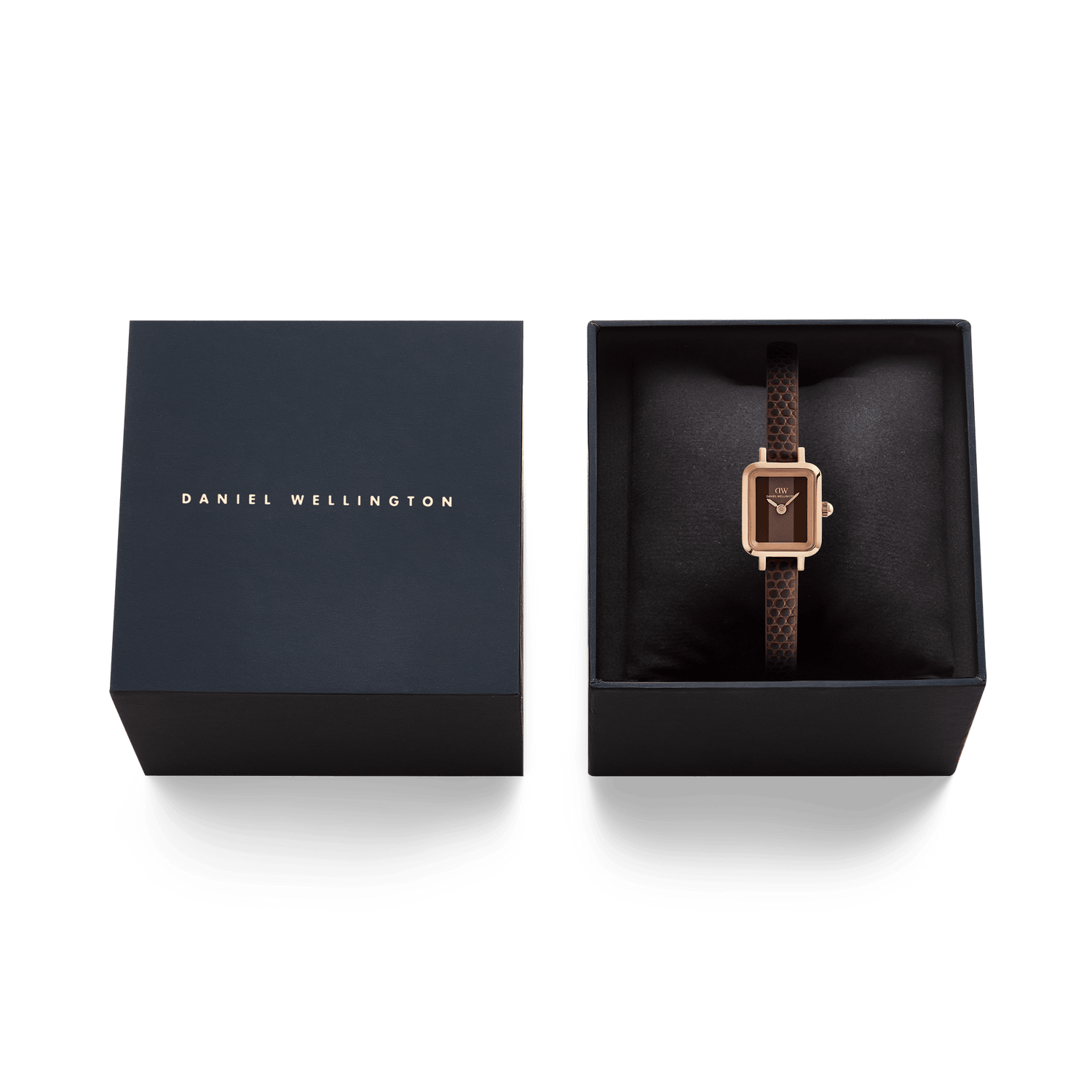Quadro Mini Brown Lizard Padstow Rose Gold